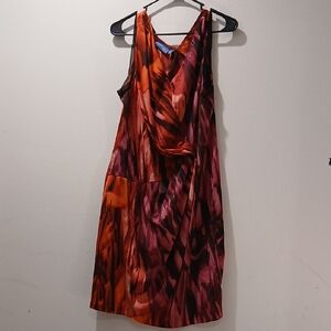 Simply Vera Vera Wang Asymmetrical Dress in Red and Pink